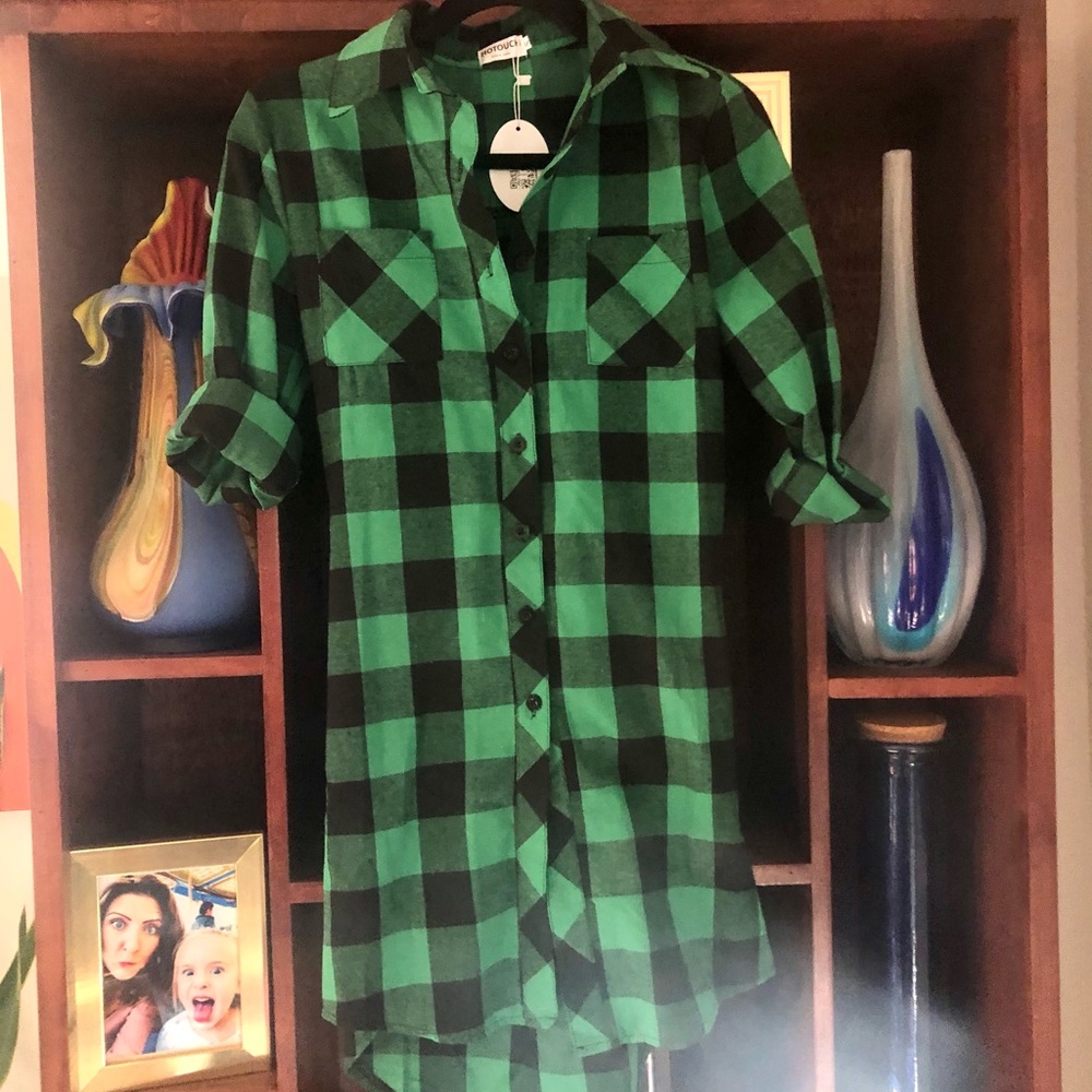 Plaid Buffalo plaid shirt dress